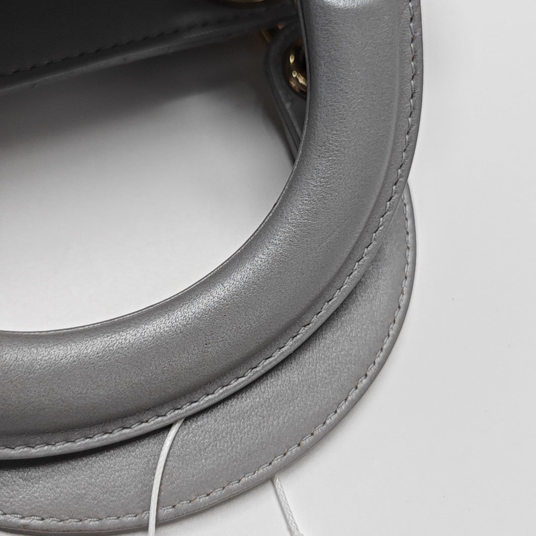 Lady Dior Mini Cannage Lambskin Silver