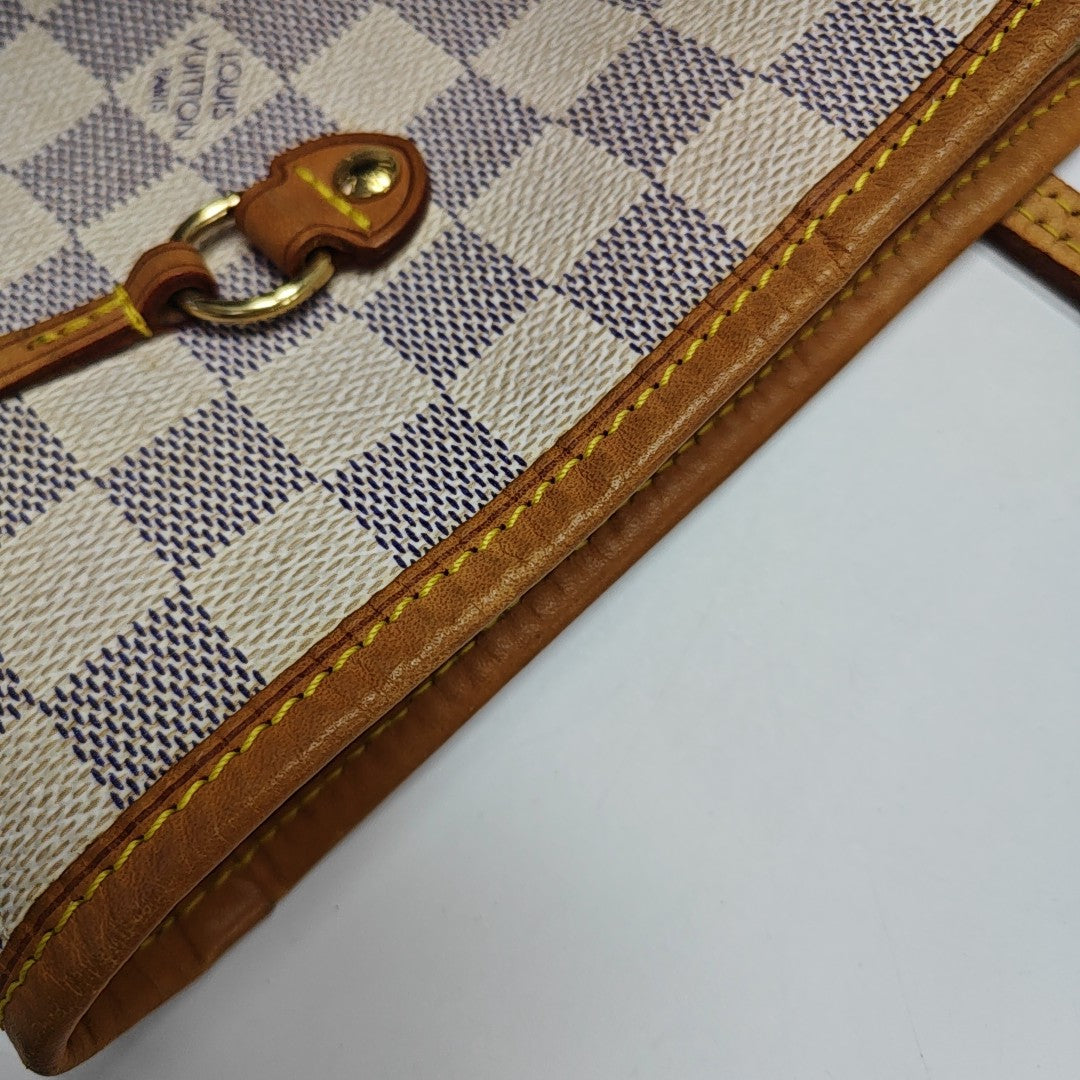 NEVERFULL MM Damier Azur Coated Canvas Beige