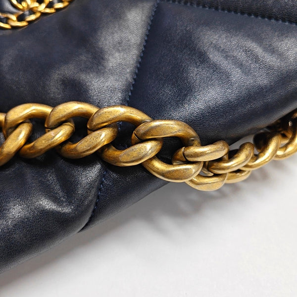 CHANEL 19 Large Quilted Lambskin Blue