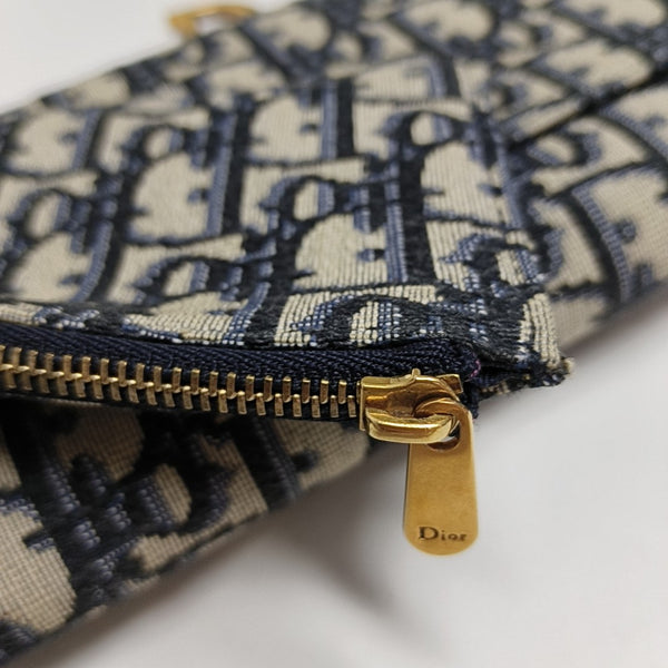 Authenticated pre-owned  Saddle Small Oblique Canvas Blue - Crossbody Bag at Looply