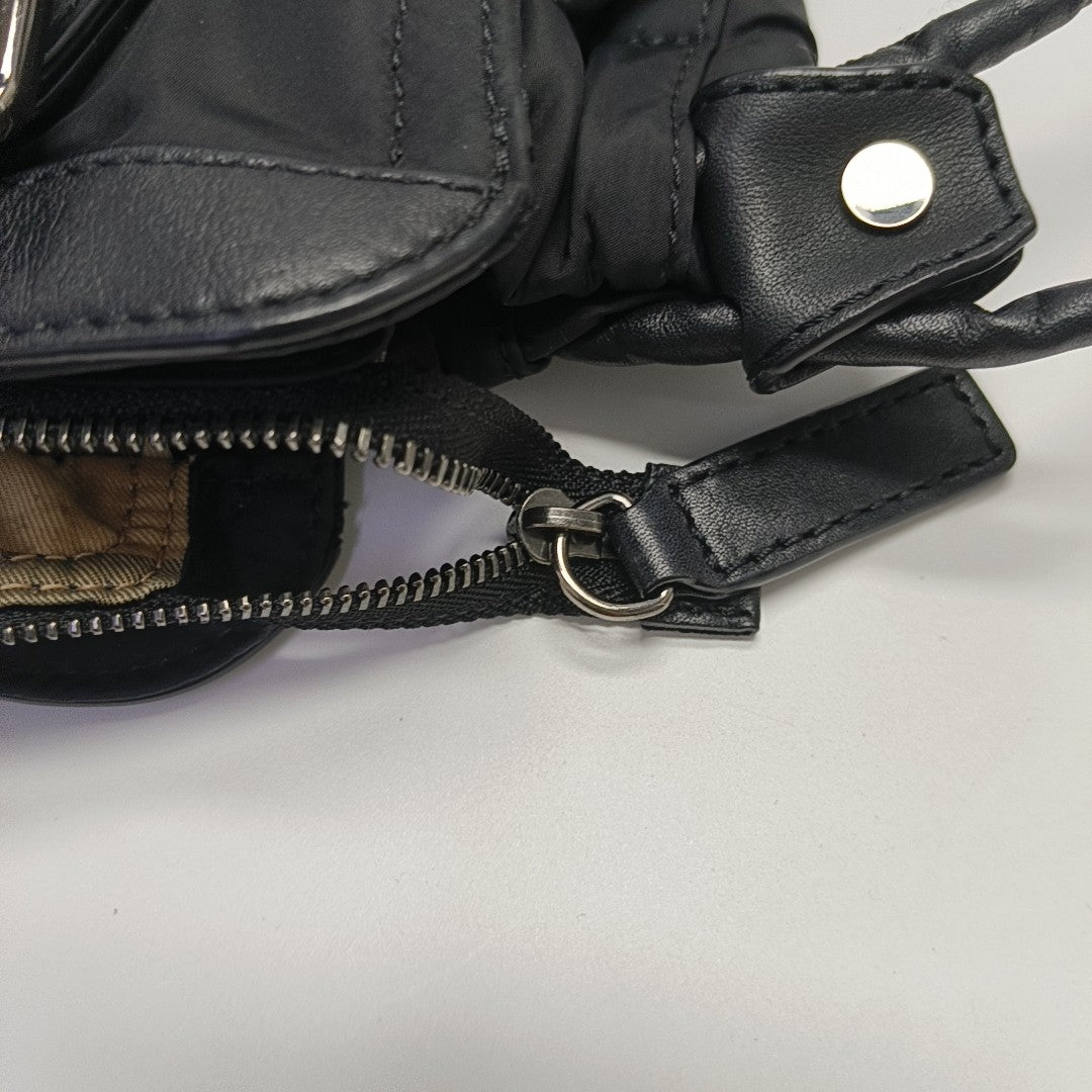 Nylon Top Handle Bag Black