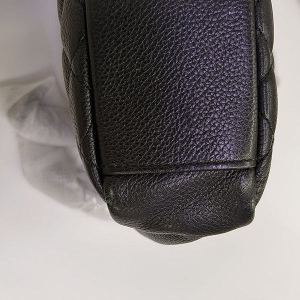 Chevron Lambskin Shoulder Bag Black
