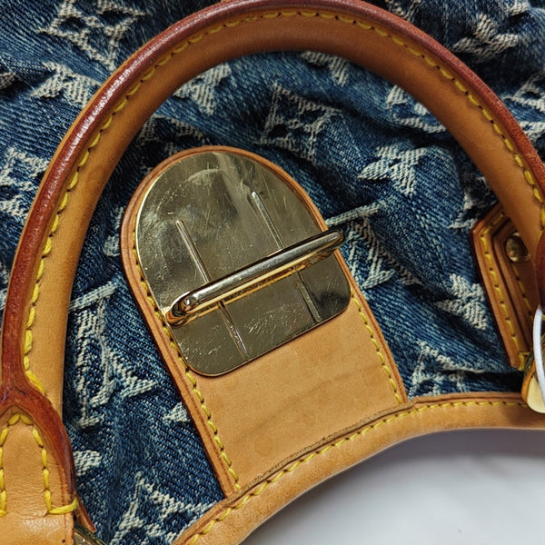 PLEATY Monogram Denim Blue
