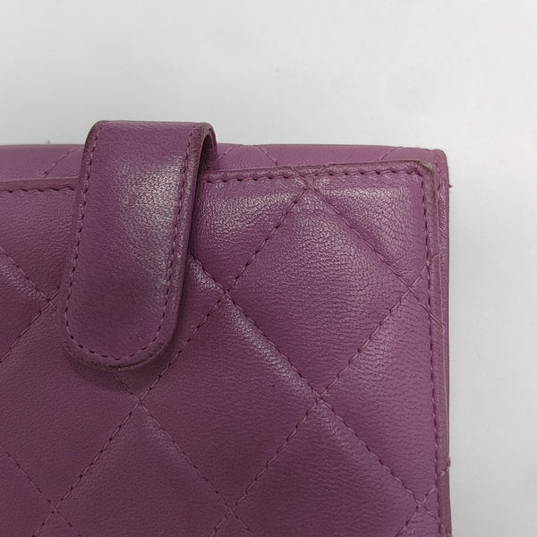Quilted Lambskin Wallet Purple