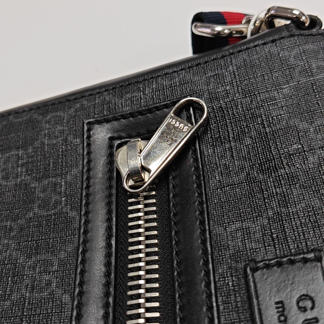 GG Imprime Small Monogram Coated Canvas Black
