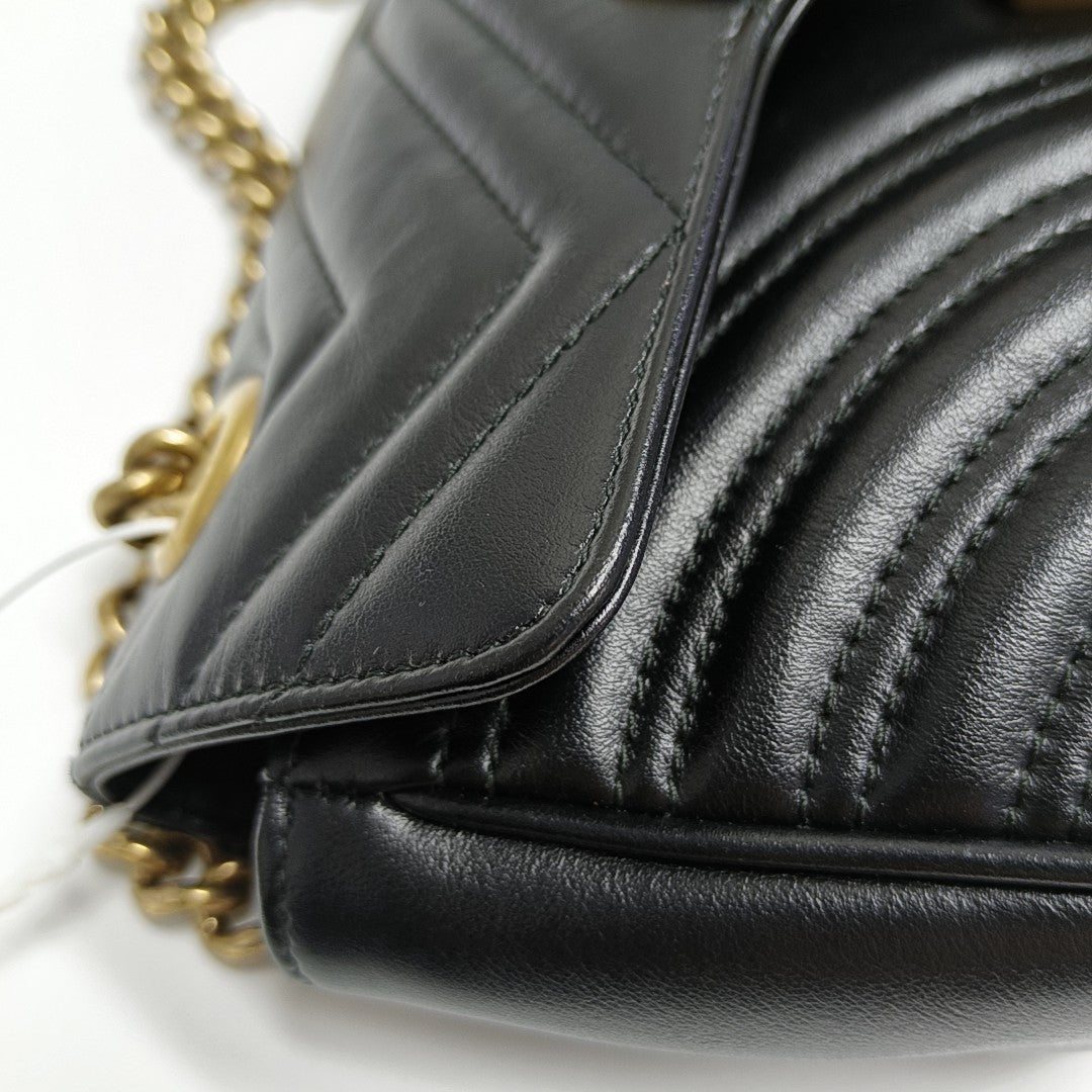 GG Marmont Small Quilted Calfskin Black