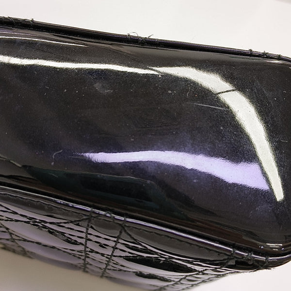 Lady Dior Mini Quilted Patent Leather Black
