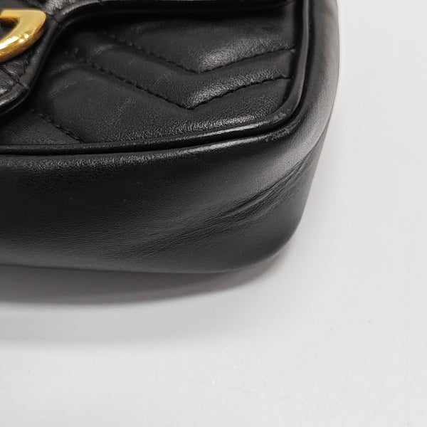 GG Marmont Mini Quilted Calfskin Black