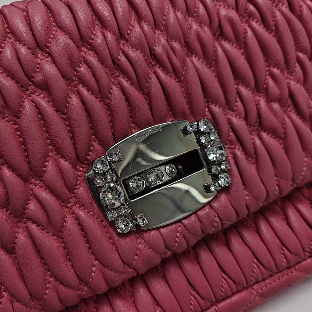Crystal Quilted Lambskin Pink