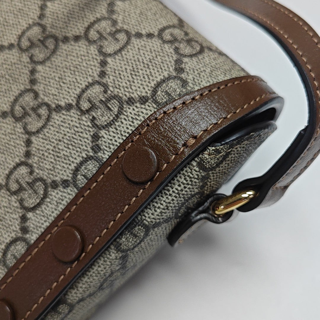 Horsebit 1955 Mini Monogram Coated Canvas Beige