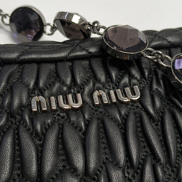 Quilted Lambskin Top Handle Bag Black