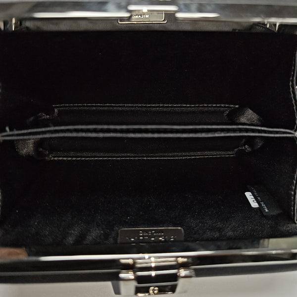 Silk Satin Top Handle Bag Gray