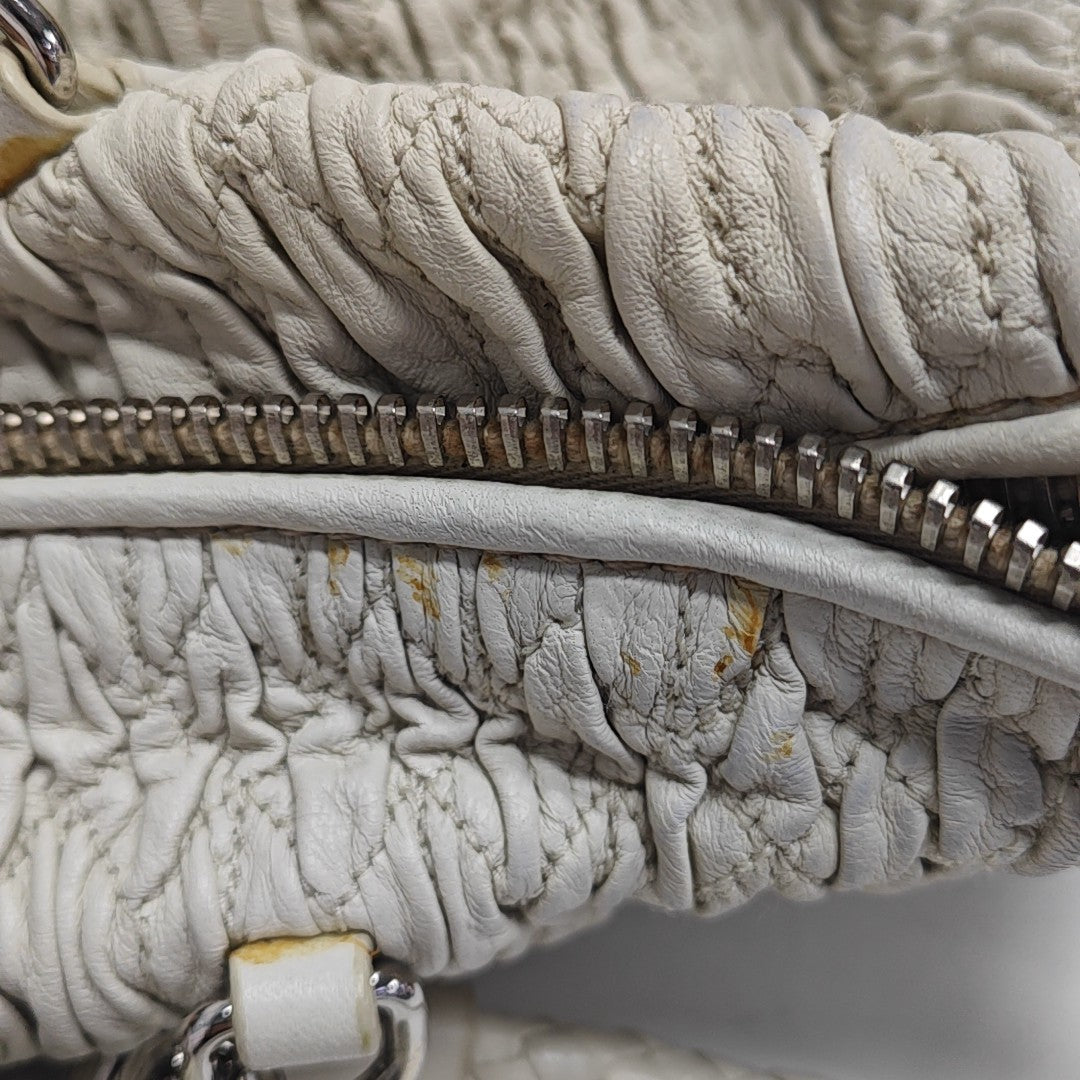 Avenue Quilted Lambskin White