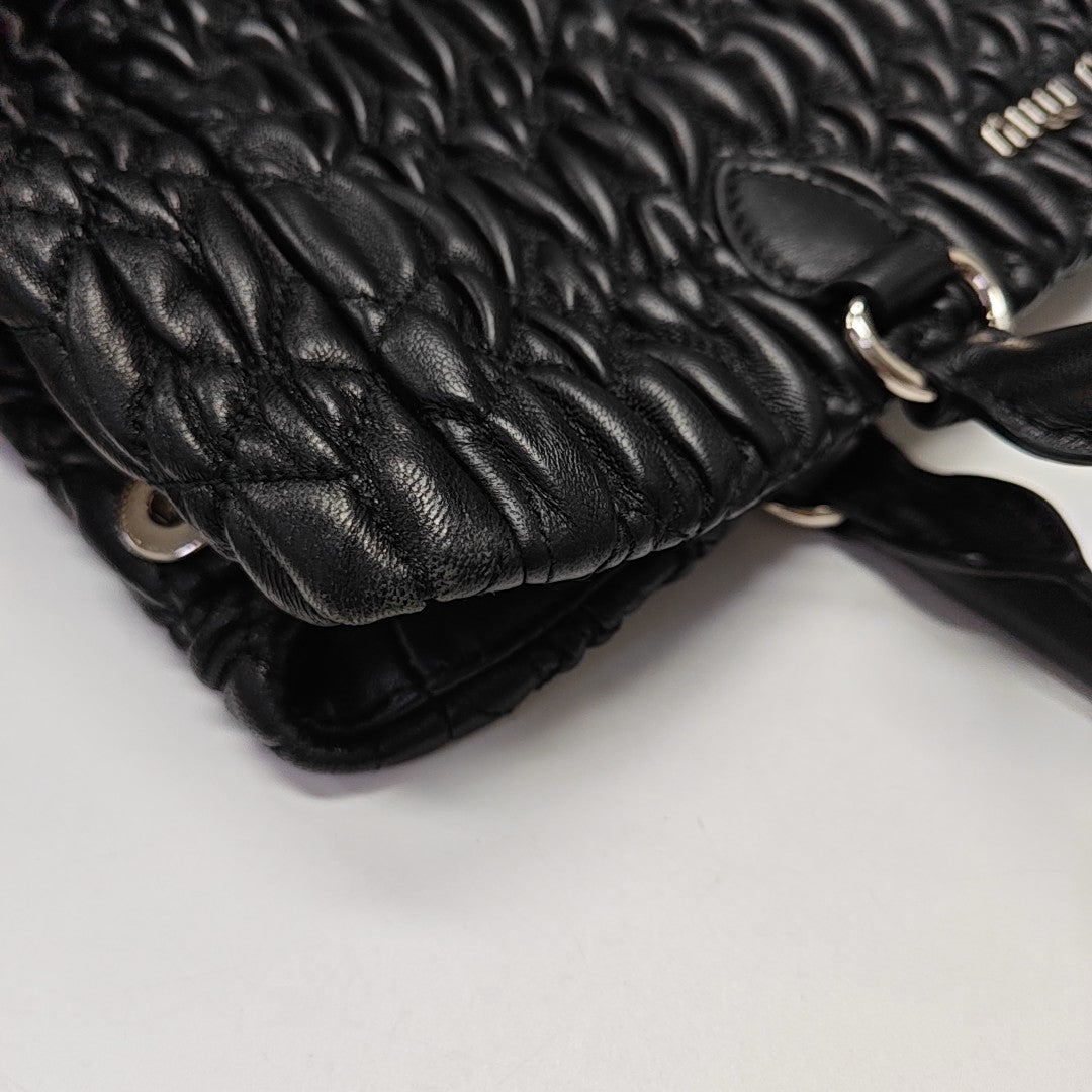 Lambskin Top Handle Bag Black