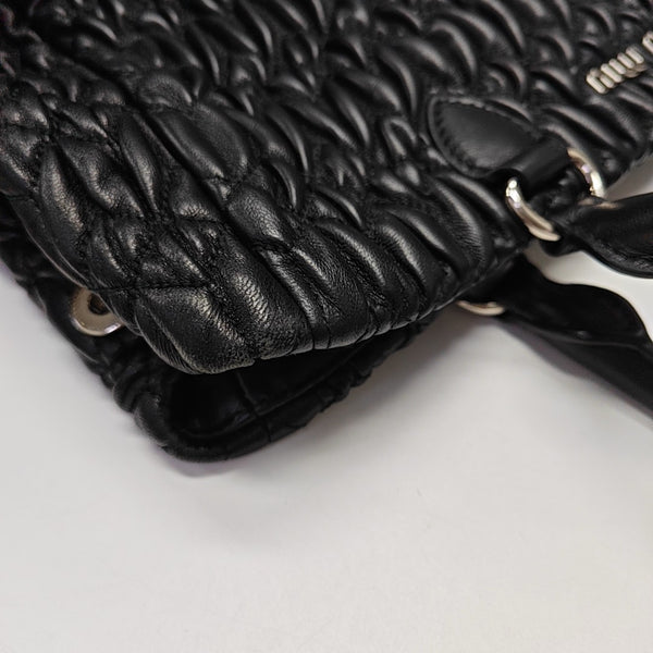 Lambskin Top Handle Bag Black