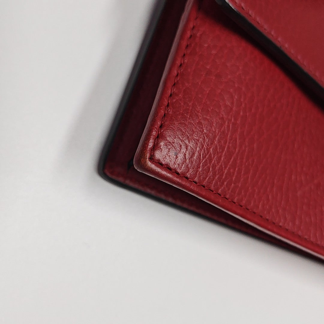 Interlocking G Small Calfskin Red