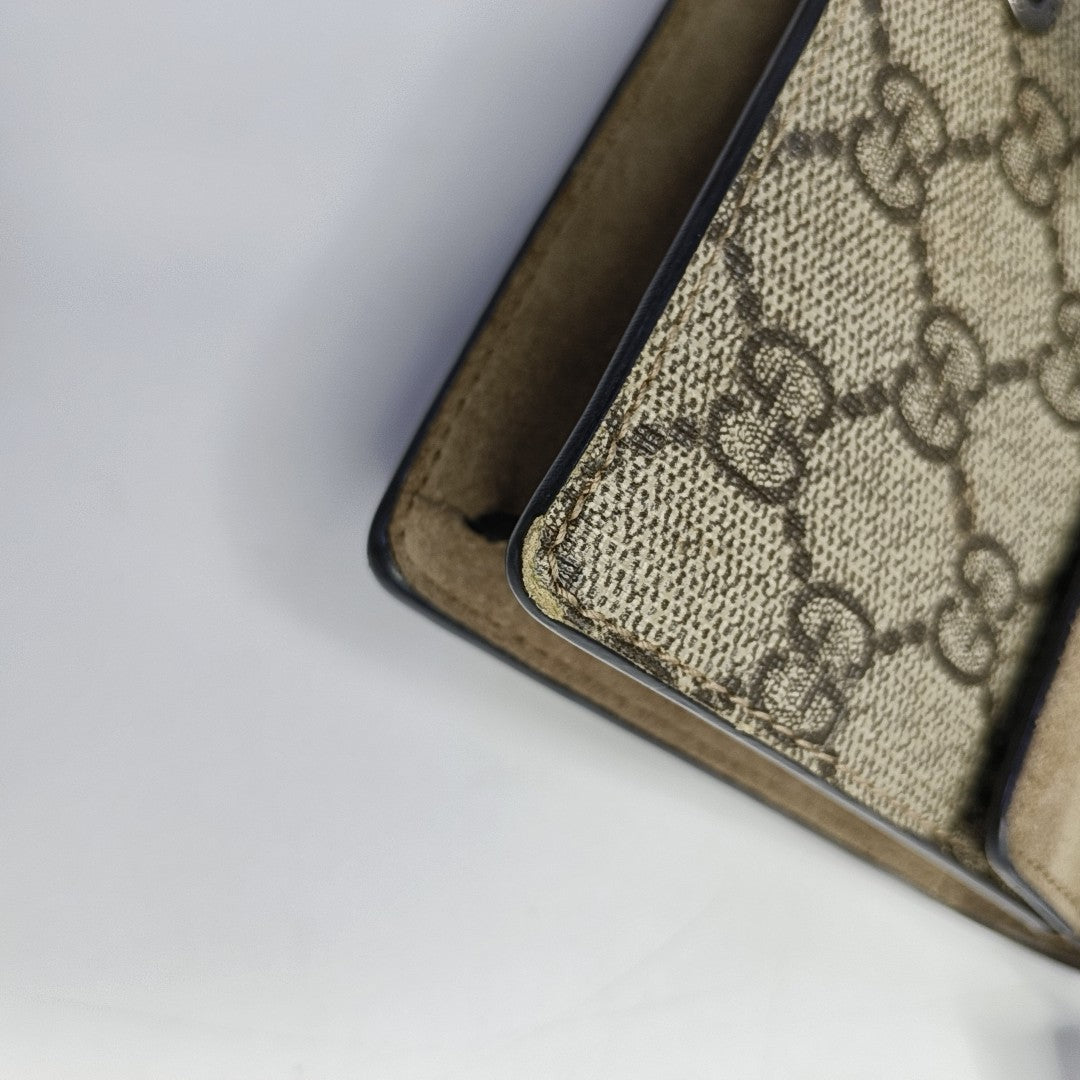 Dionysus Super Mini Monogram Coated Canvas Beige