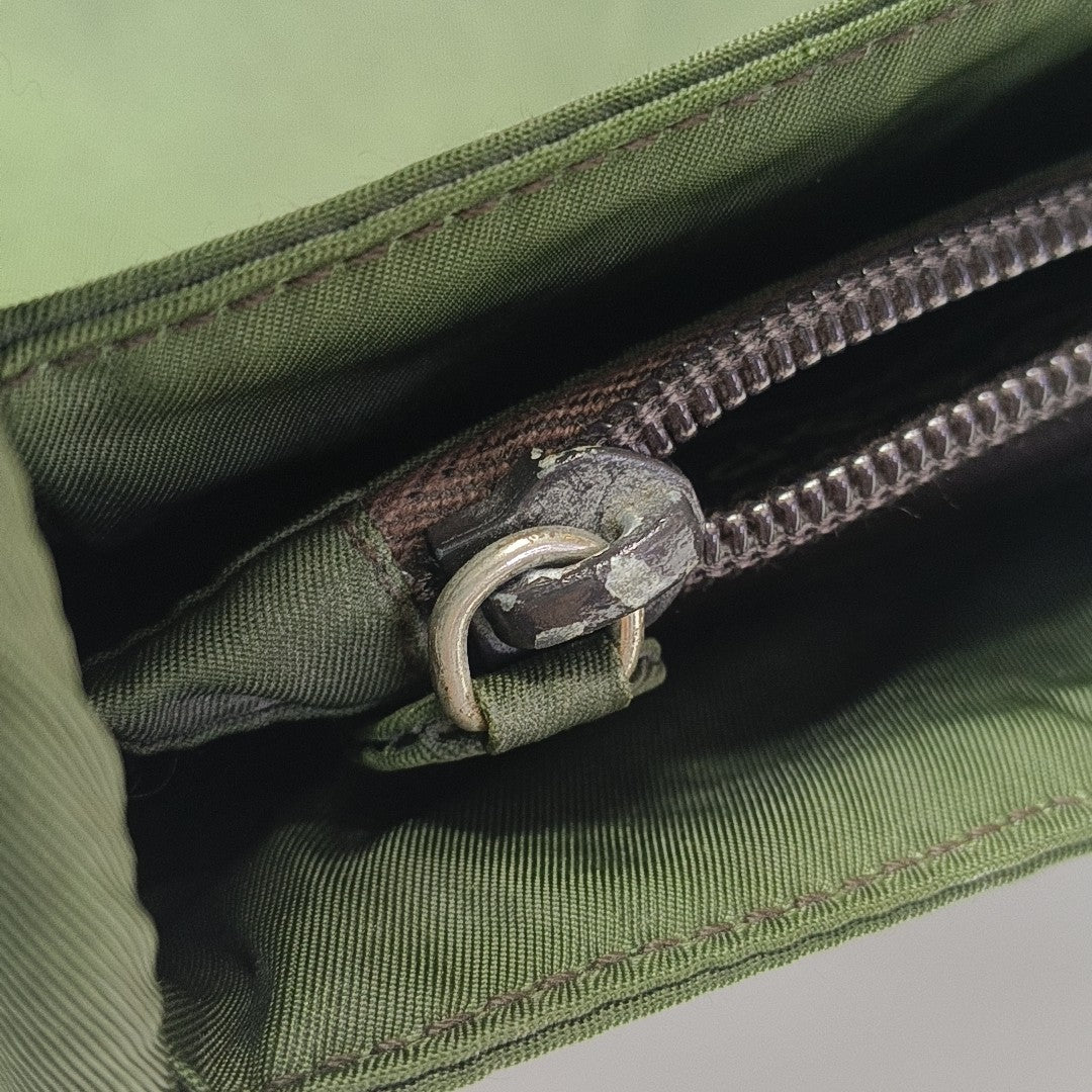 Nylon Top Handle Bag Green