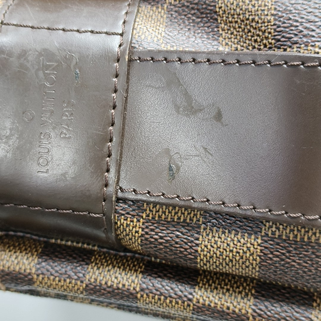 NAVIGLIO Damier Ebene Coated Canvas Brown