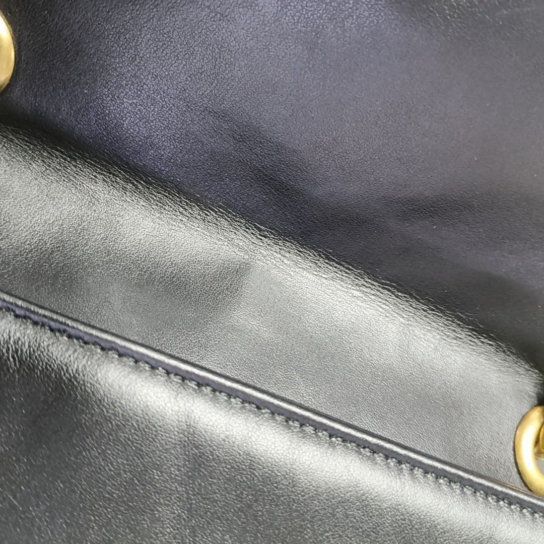 GG Marmont Medium Quilted Calfskin Black