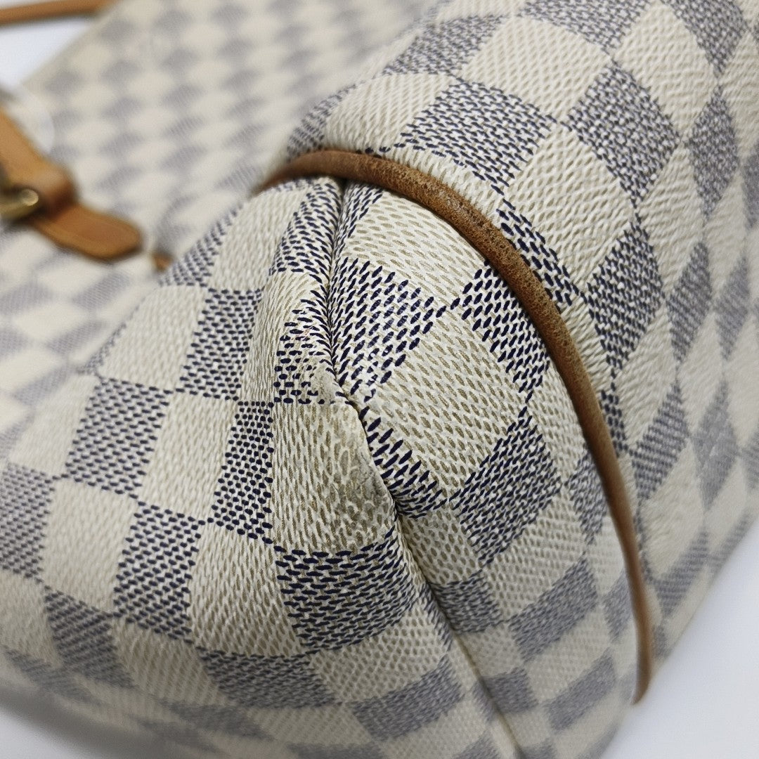 TOTALLY MM Damier Azur Coated Canvas White