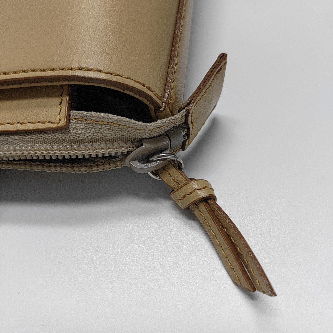 Leather Tote Bag Beige