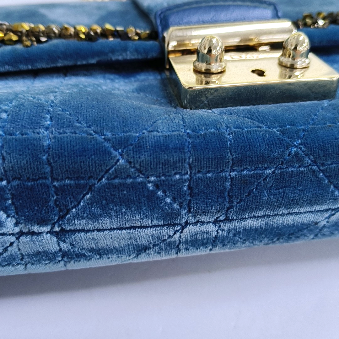 Miss Dior Cannage Velvet Blue