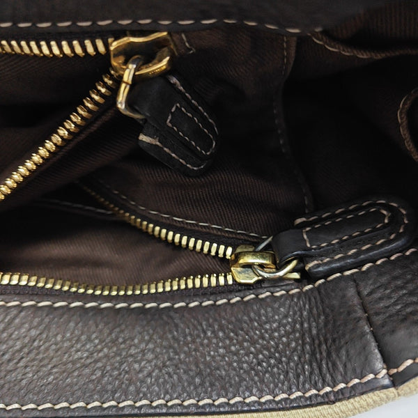 Canvas Top Handle Bag Beige