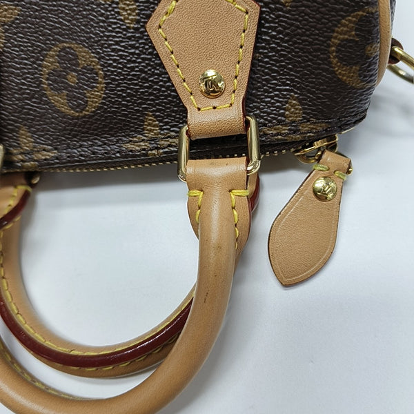 SPEEDY Nano Monogram Coated Canvas Brown