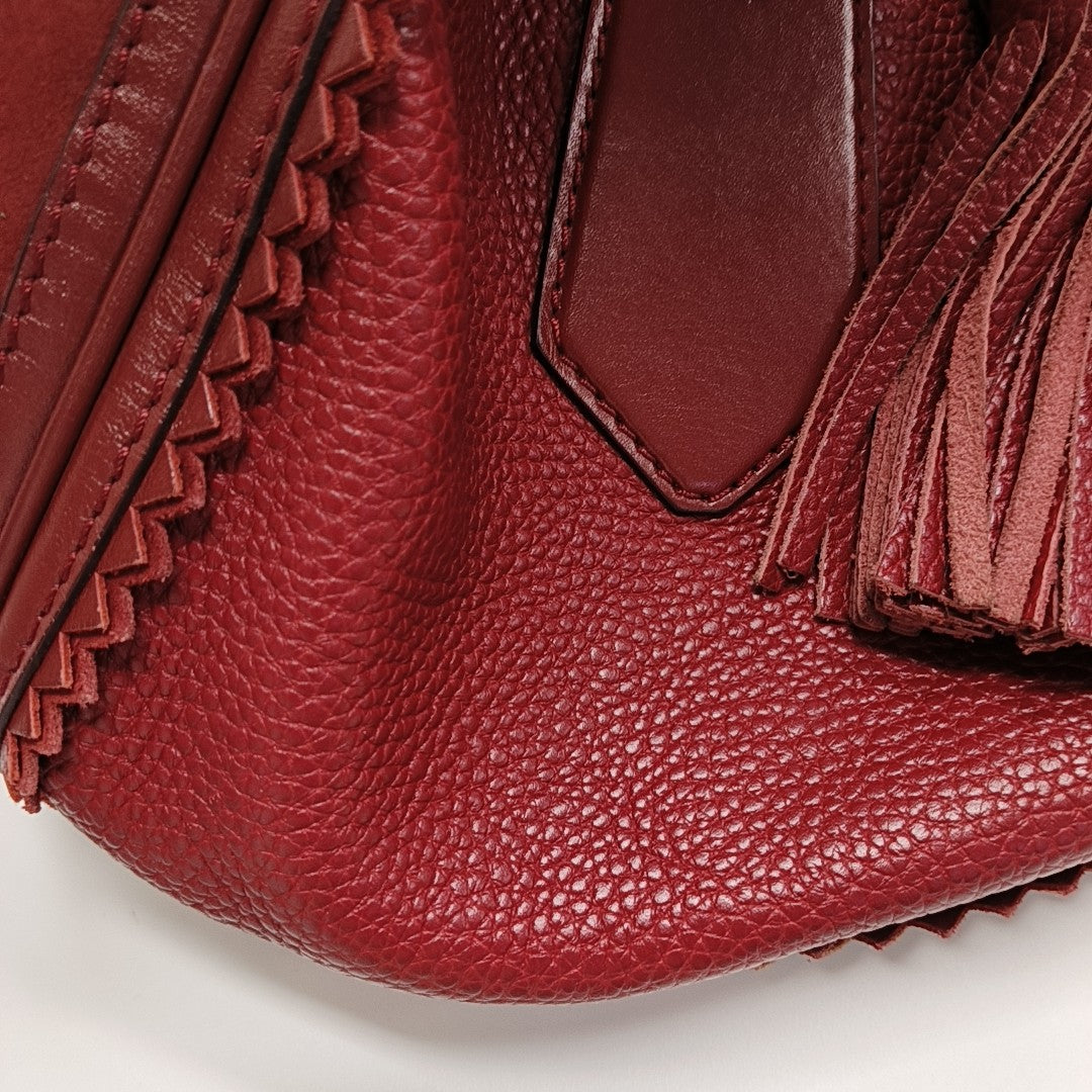 Leather Shoulder Bag Red