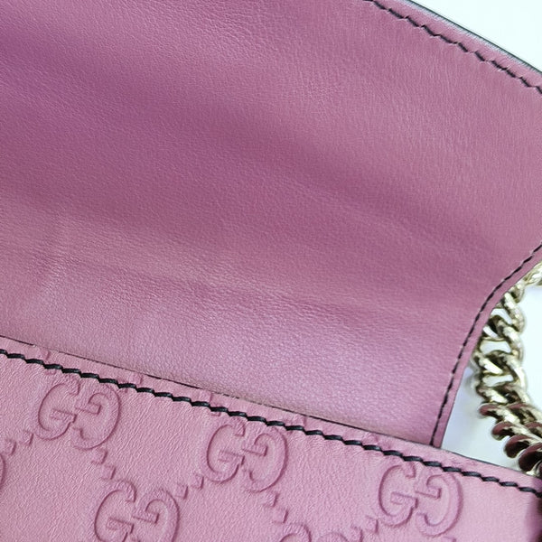 Emily Chain Monogram Calfskin Pink