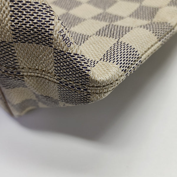 SALEYA PM Damier Azur Coated Canvas White