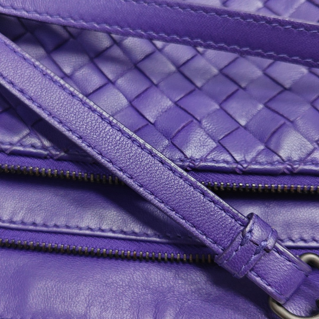 Calfskin Top Handle Bag Purple