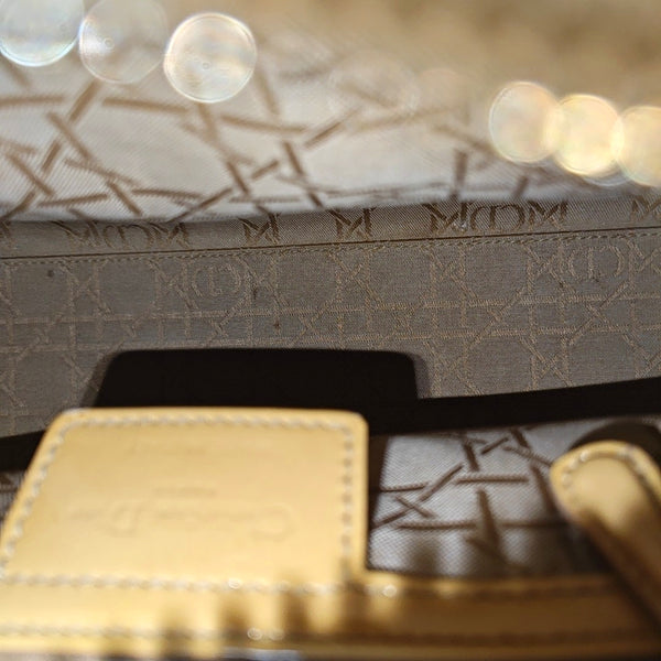 Authenticated pre-owned  Lady Dior Quilted Patent Leather Yellow - Tote Bag at Looply