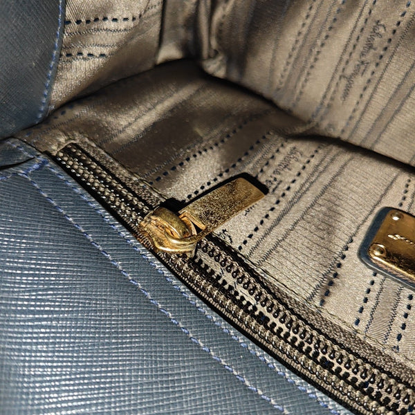 Calfskin Top Handle Bag Blue