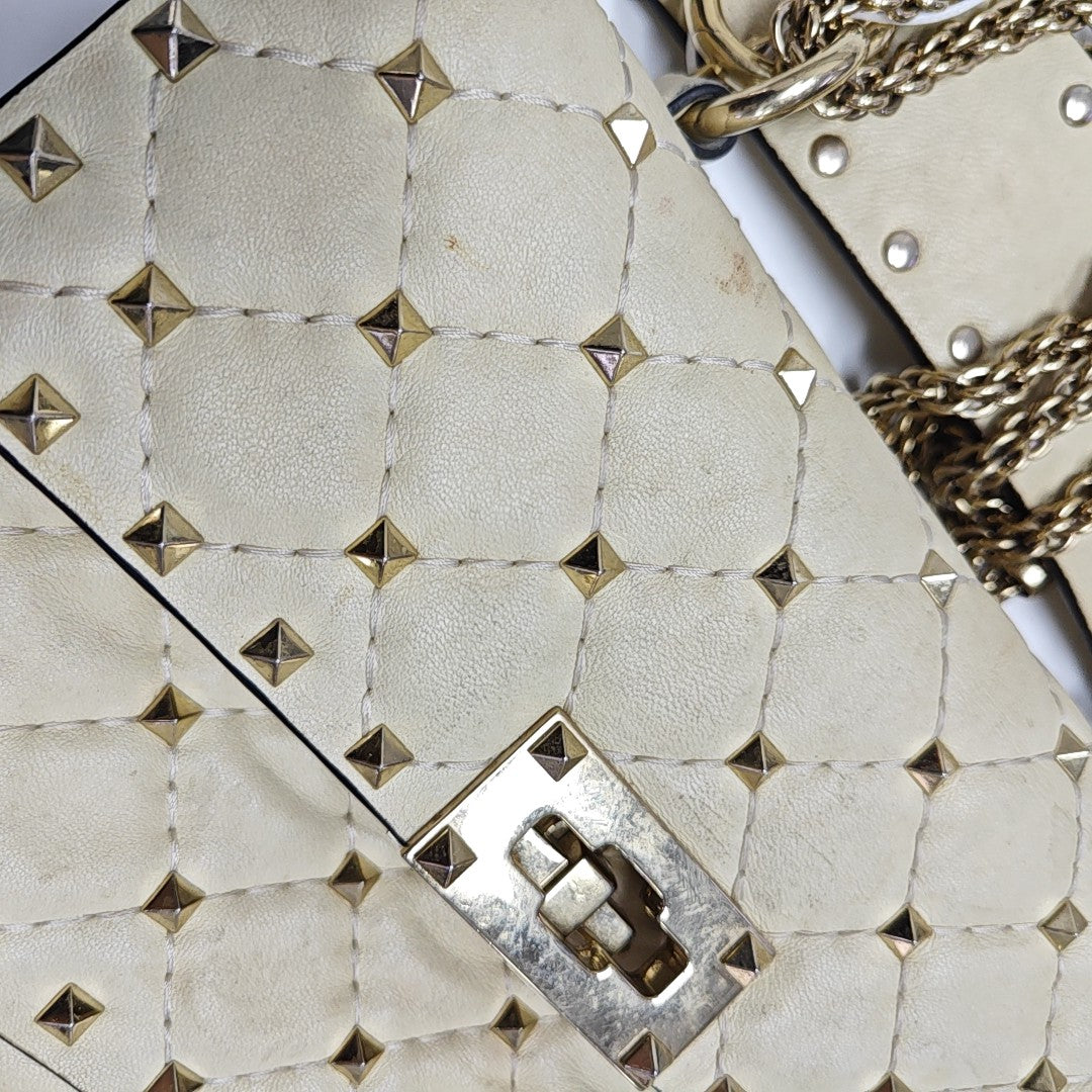 Spike Up Leather Beige