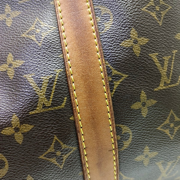 KEEPALL 50 Monogram Coated Canvas Brown