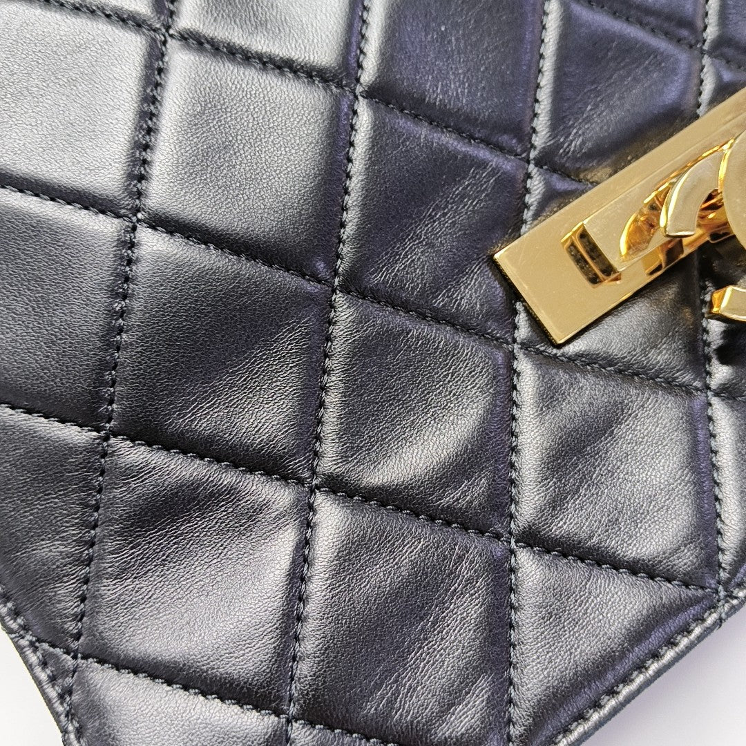 DOUBLE CC Quilted Lambskin Black