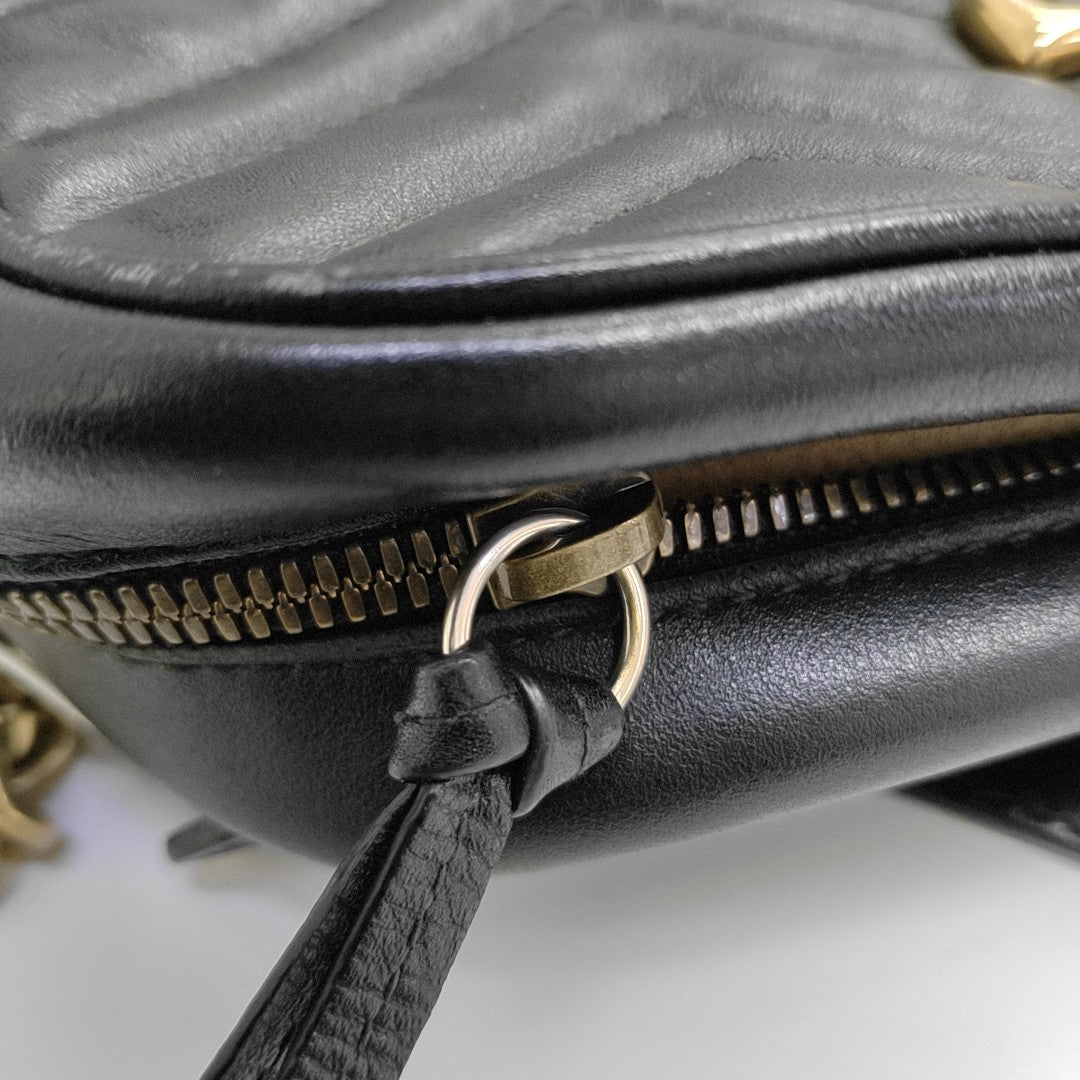 GG Marmont Small Quilted Calfskin Black