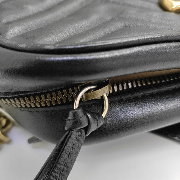 GG Marmont Small Quilted Calfskin Black