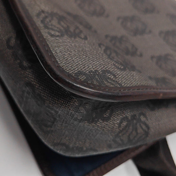 Coated Canvas Shoulder Bag Brown