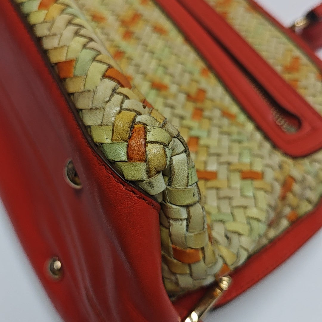 Calfskin Top Handle Bag Multicolor