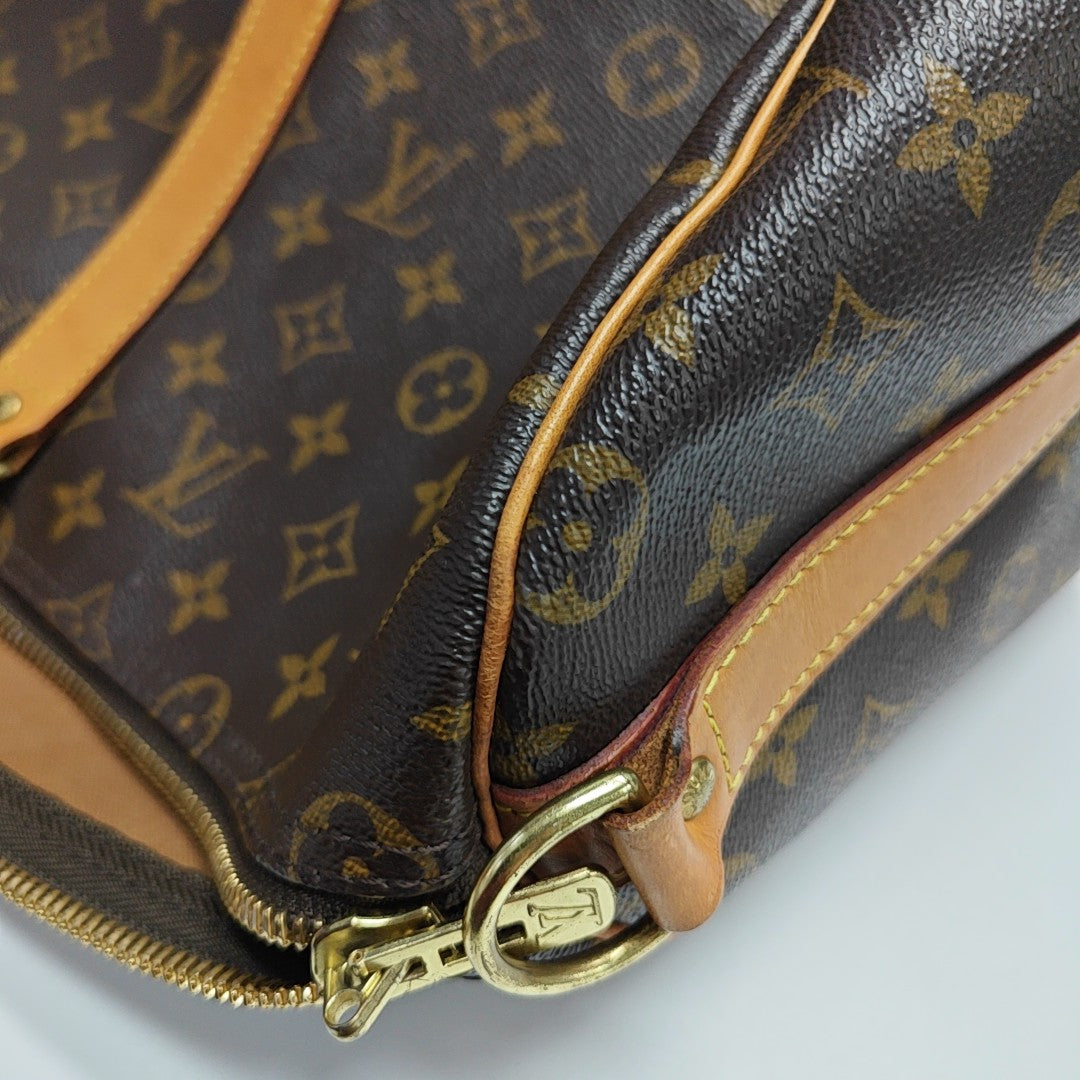 KEEPALL 50 Monogram Coated Canvas Brown