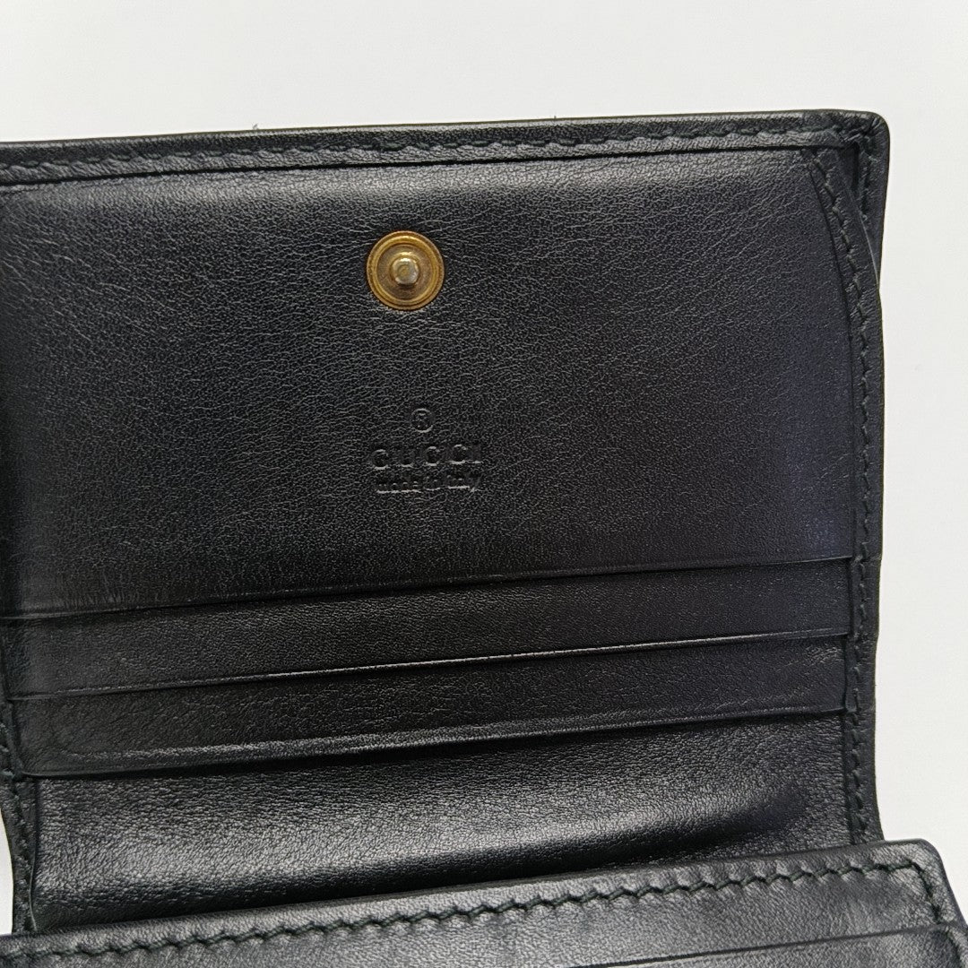 GG Marmont Mini Quilted Calfskin Black Card Holder