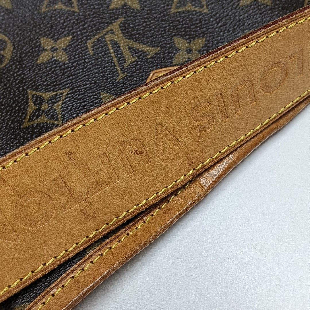 Monogram Coated Canvas Top Handle Bag Brown