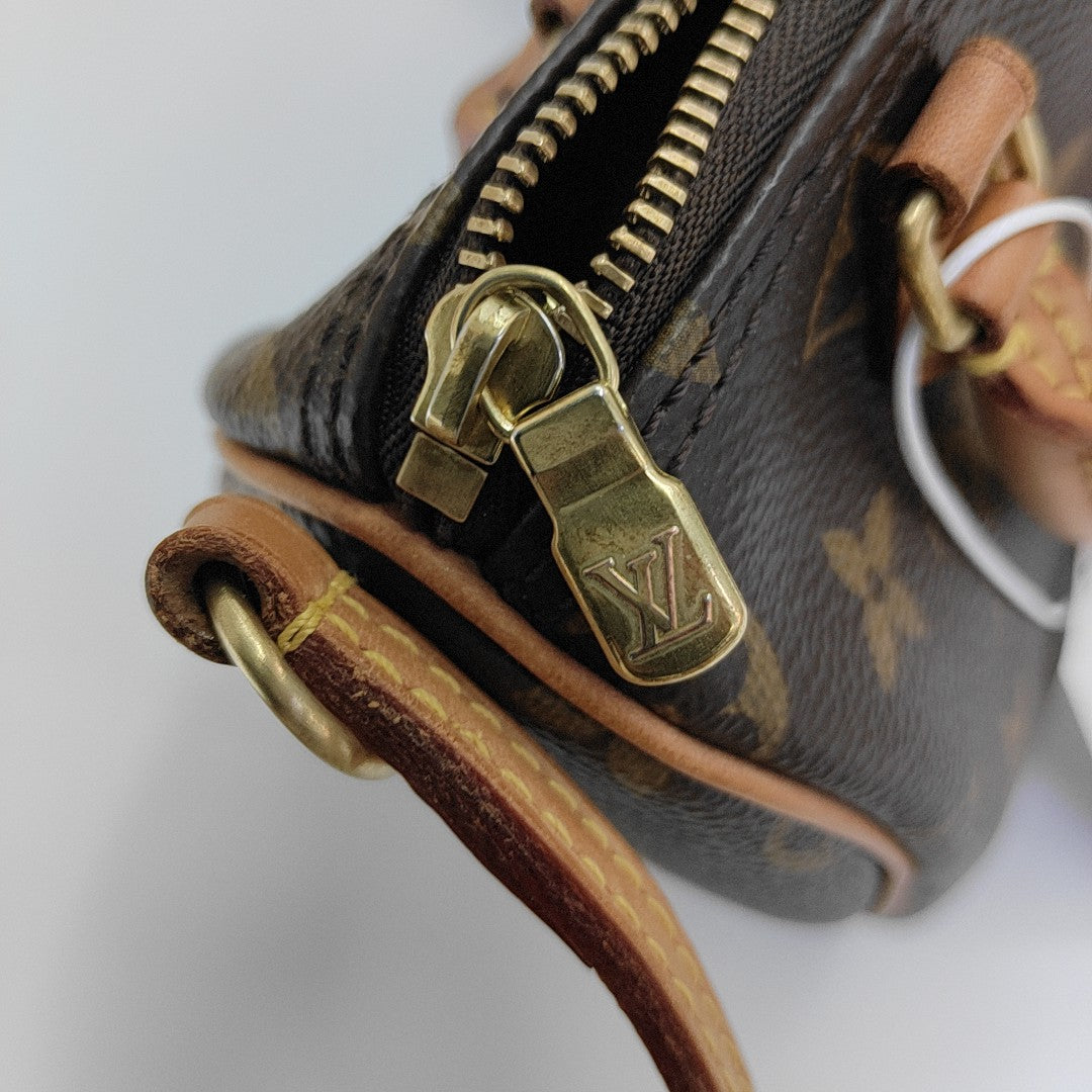 SPEEDY Nano Monogram Coated Canvas Brown