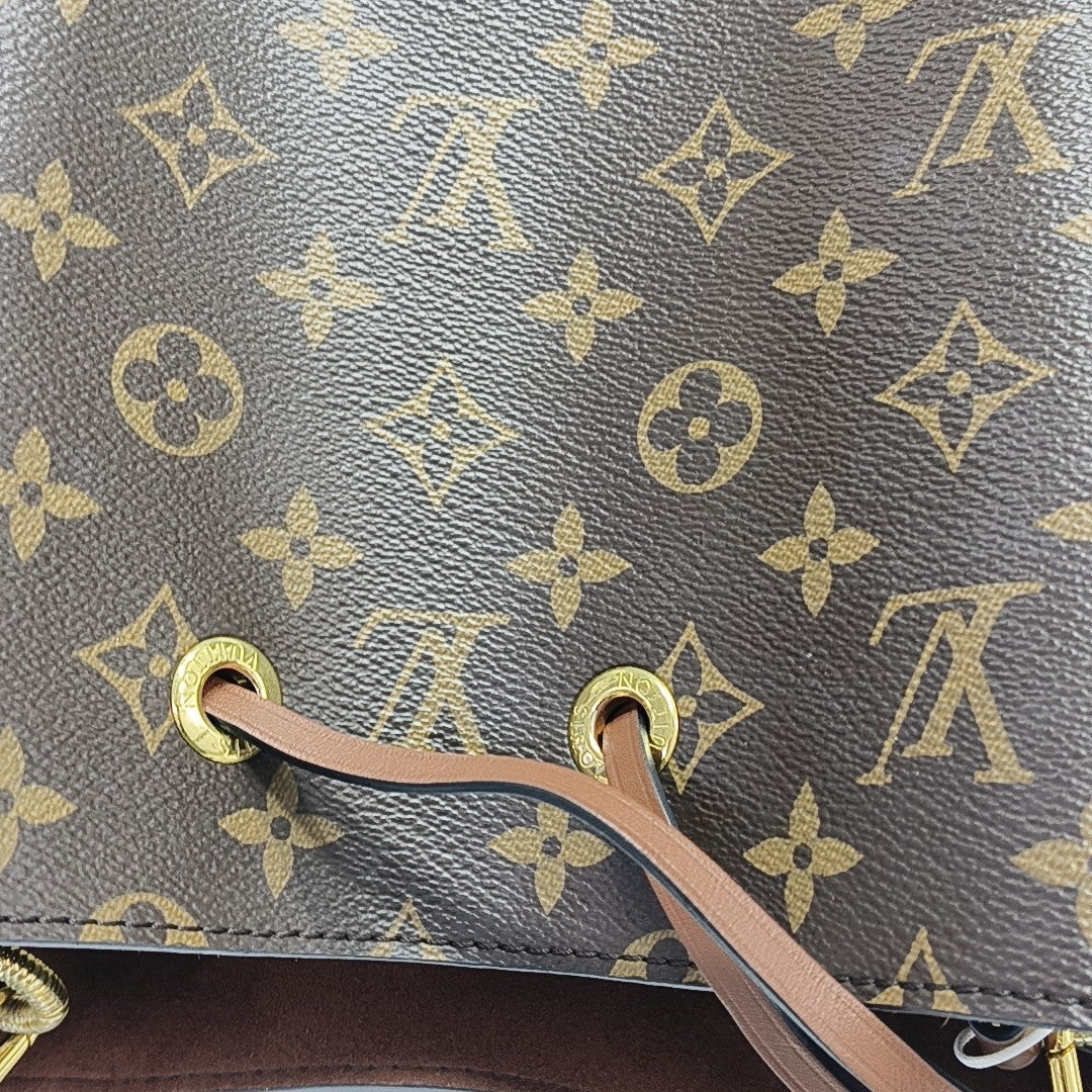 NÉONOÉ MM Monogram Coated Canvas Brown