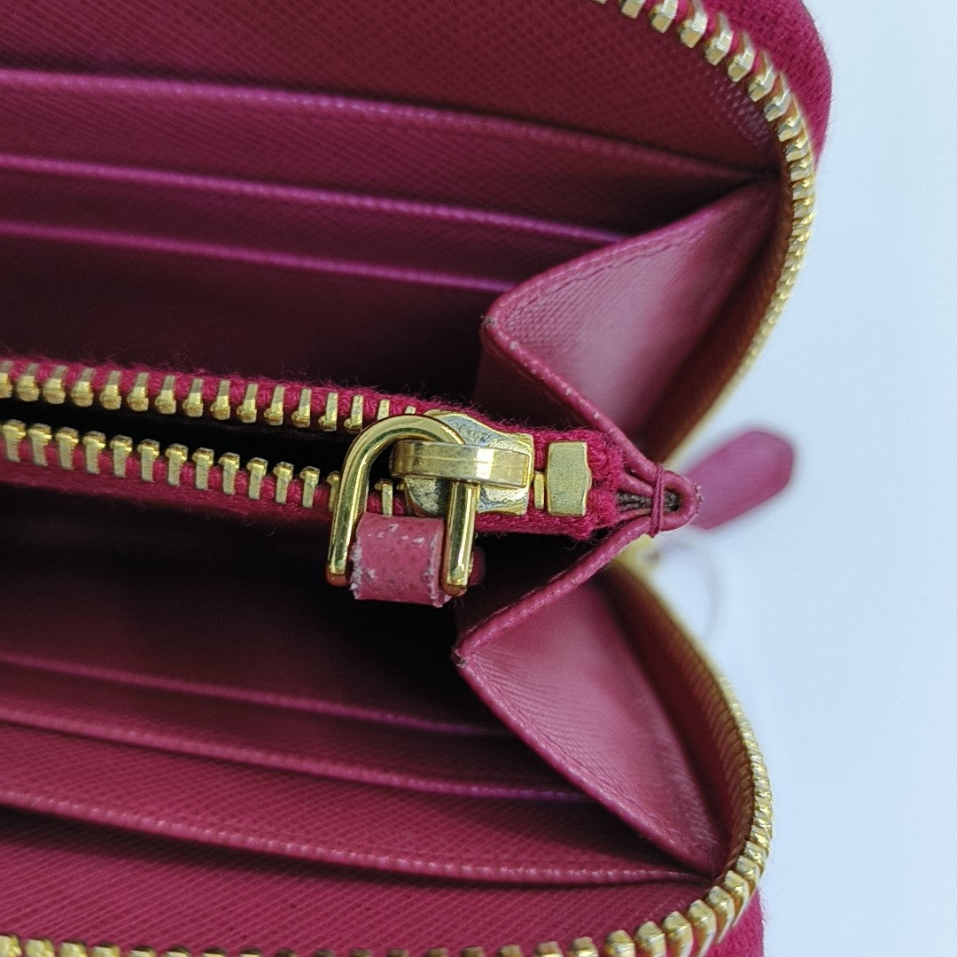 Zippy Wallet Saffiano Calfskin Red Wallet