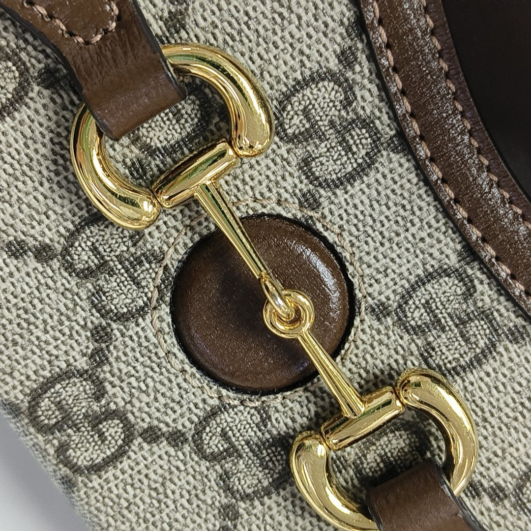 Horsebit 1955 Mini Monogram Coated Canvas Beige