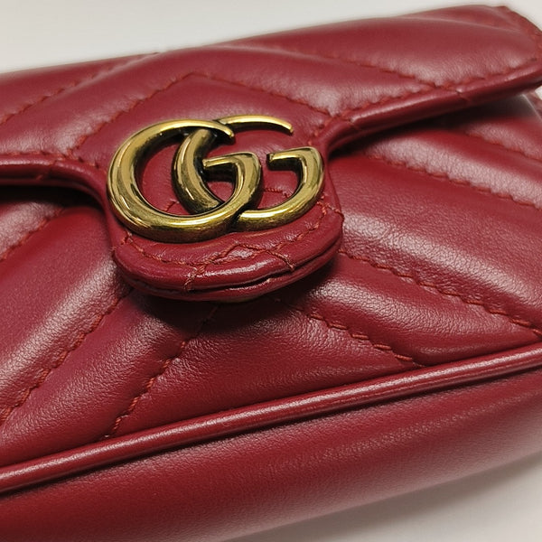GG Marmont Super Mini Quilted Calfskin Red